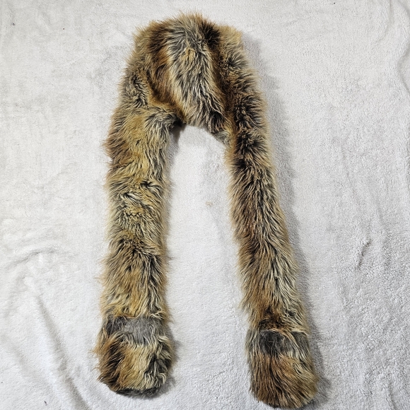 spirithoods lion faux fur collectable scarf hood rare los angeles made unisex - Picture 6 of 8